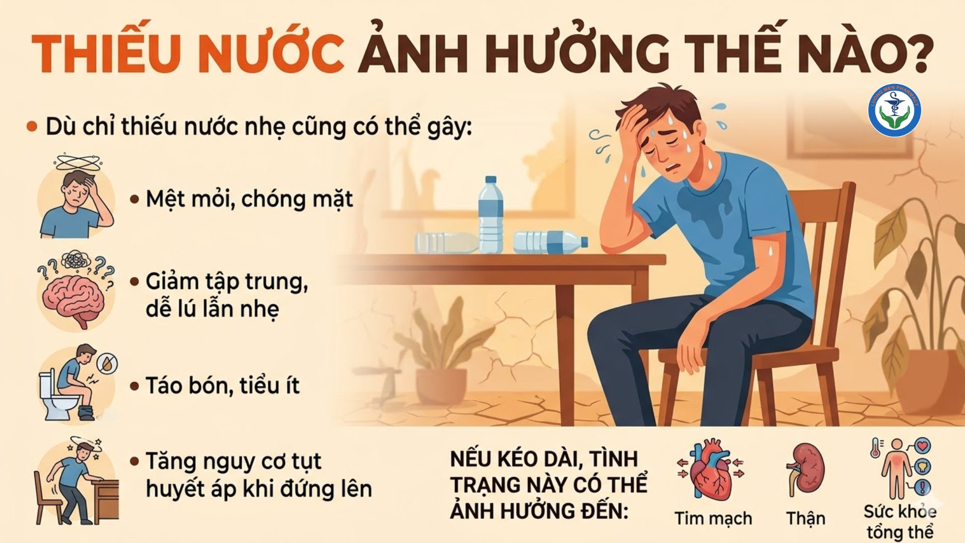 KHÁT MỚI UỐNG NƯỚC – DẤU HIỆU CƠ THỂ ĐÃ THIẾU NƯỚC Ở NGƯỜI CAO TUỔI