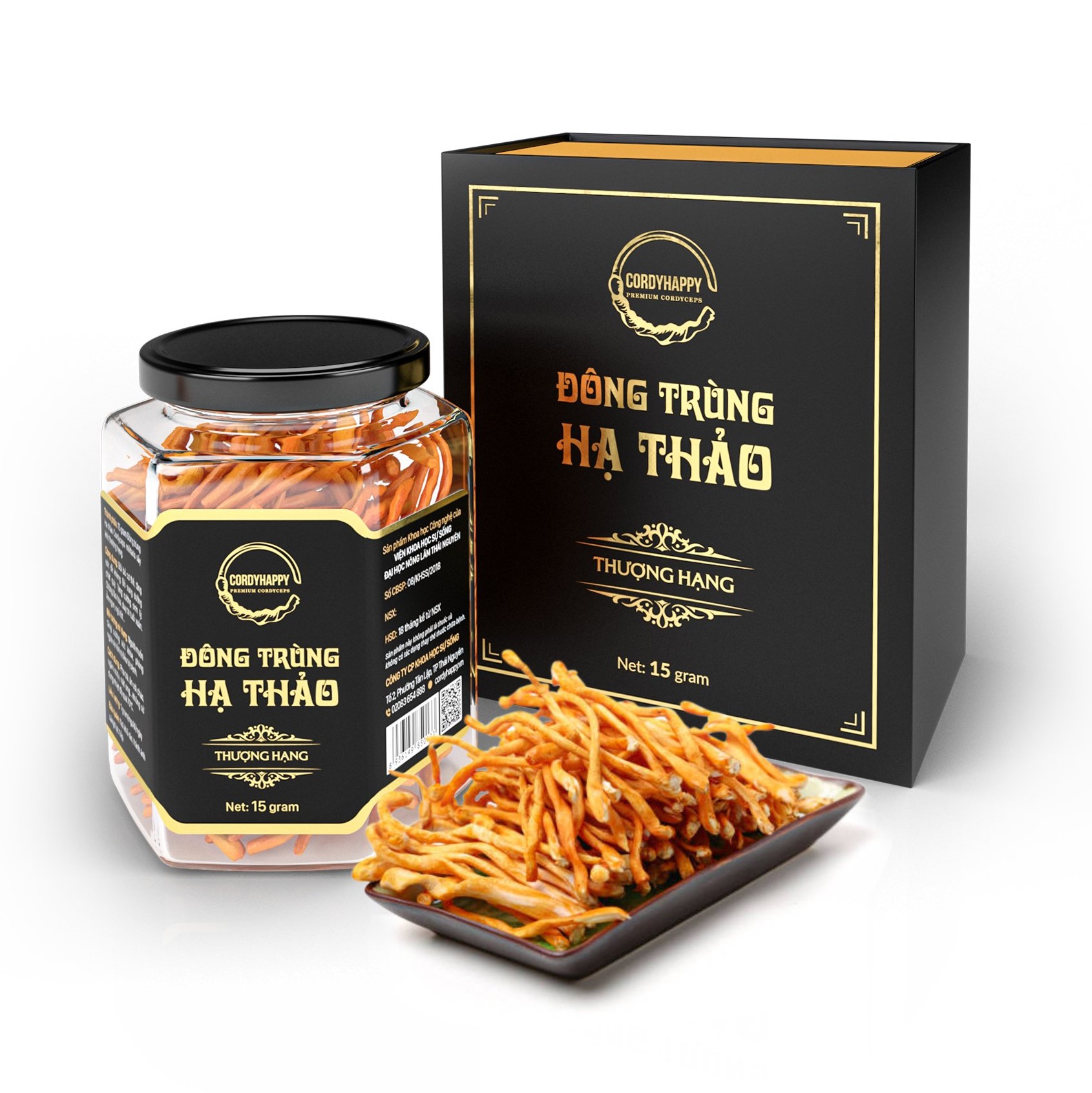 Đông trùng Hạ thảo thượng hạng Cordyceps – Hộp 15 gram (Quà cho cha mẹ)