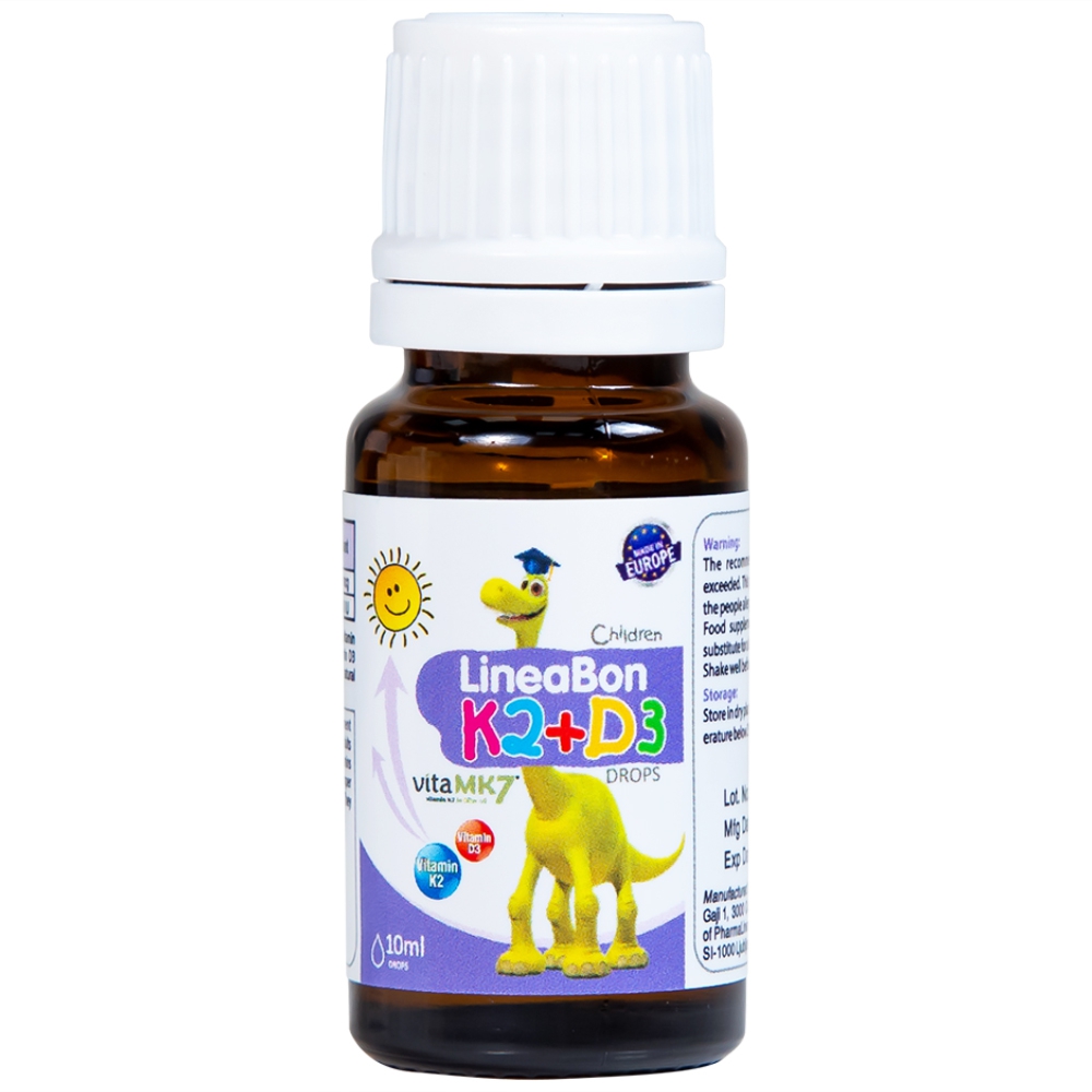 LineaBon K2+D3 ErgoPharm - Hỗ trợ phát triển xương, răng cho bé Lọ 10ml