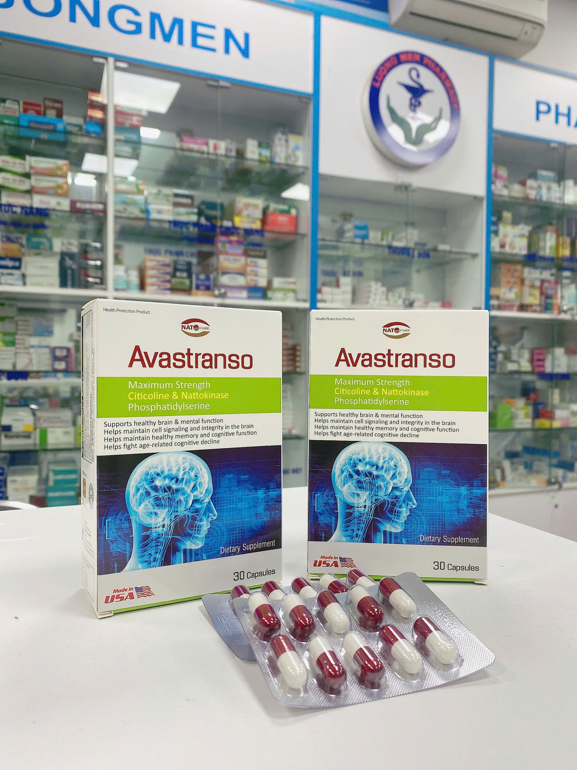 Bổ não Avastranso hộp 30 viên - hoạt huyết dưỡng não, cải thiện trí nhớ